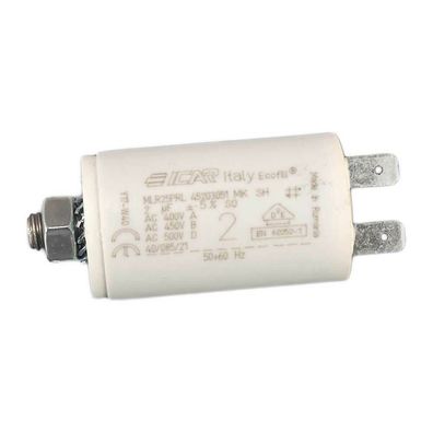 2 uF Motorkondensator Betriebskondensator 2 µF Steckanschluß Kondensator, Icar