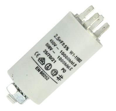 Betriebskondensator, Anlaufkondensator, Motorkondensator 2.5µF; 2,5 uF, 450V