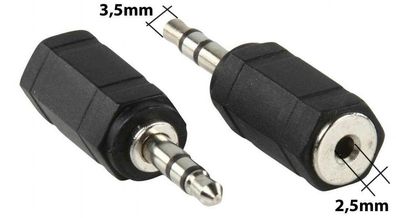 Audio-Adapter Stereo 3,5 mm Klinkenstecker auf 2,5 mm Klinke, Buchse