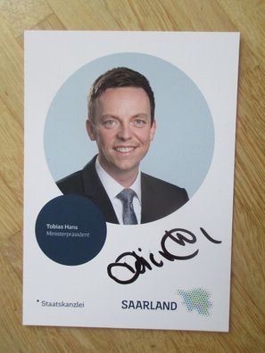 Saarland Ministerpräsident CDU Tobias Hans - handsigniertes Autogramm!!!
