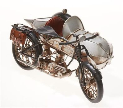 Blech-Motorrad mit Beiwagen, 34,5 x 17 x 14,5 cm