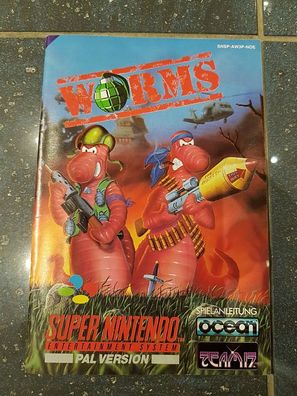 SUPER Nintendo WORMS Spielanleitung Original SNES