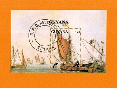 Motivblock - Guyana - herrliches altes Segelschiff