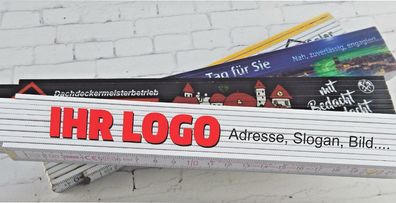 10 20 30 50 St. Zollstock mit Ihrem Wunsch Druck Fotodruck Logo + gratis Geschenk