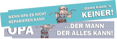 Zollstock Maßstab lustig Opa farbig bedruckt Wunschdruck Comic + gratis Geschenk