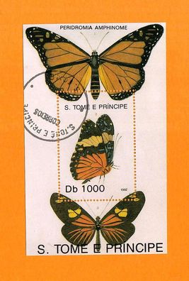 Motiv - Block aus S. Tome E Principe - Schmetterling (Peridromia Amphinome) o