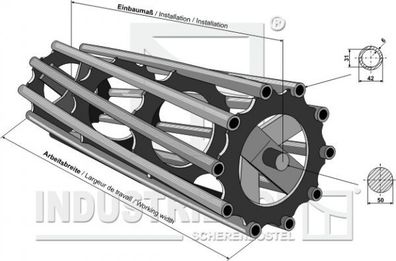 312-120-480 Rohrpackerwalze 1200 (Walzendurchmesser Ø480 mm)