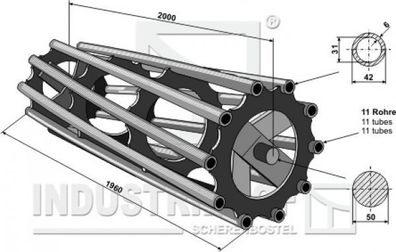 312-200-590 Rohrpackerwalze 2000 (Walzendurchmesser Ø595 mm)