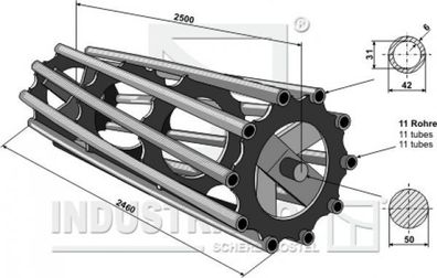 312-250-590 Rohrpackerwalze 2500 (Walzendurchmesser Ø595 mm)