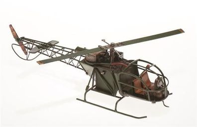 Blech-Hubschrauber, dunkelgrün, 43 x 11 x 11,5 cm