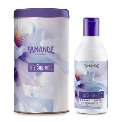 L'Amande Iris Supremo Bade und Duschgel in Sammeldose 250 ml