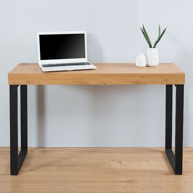 cagü: Design Schreibtisch Laptoptisch [VANCOUVER] Eiche & Schwarz 120cm x 40cm