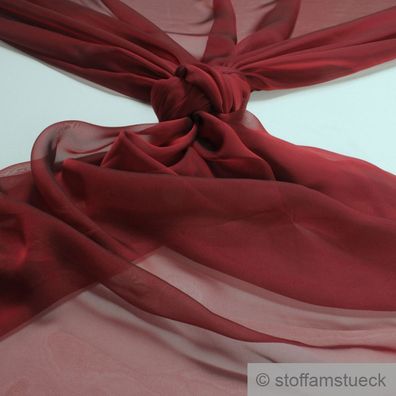 10 Meter Stoff Polyester Changeant Chiffon bordeaux transparent sehr leicht