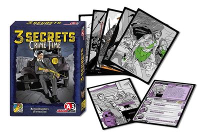 Abacus Spiele 38192 3 Secrets Crime Time Karten Spiel Krimi Detektiv