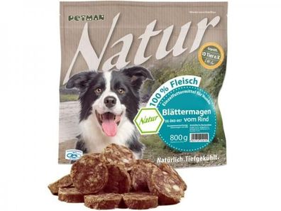 Petman Natur Blättermagen vom Rind Hundefutter 800 g (Inhalt Paket: 19 Stück)