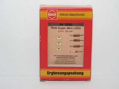 Busch 5980 - Ergänzungspackung Rote Super-Mini-LEDs´ - Originalverpackung