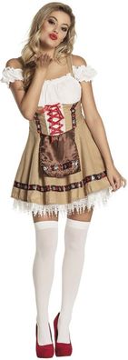 Edelweiss Sexy Dirndel Dirndl, Oktoberkleid Trachtenkleid Brau,36-42 Kostüm