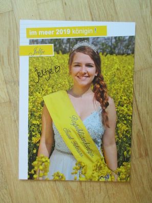 Rapsblütenkönigin Insel Fehmarn 2019 Jeltje - handsigniertes Autogramm!!!