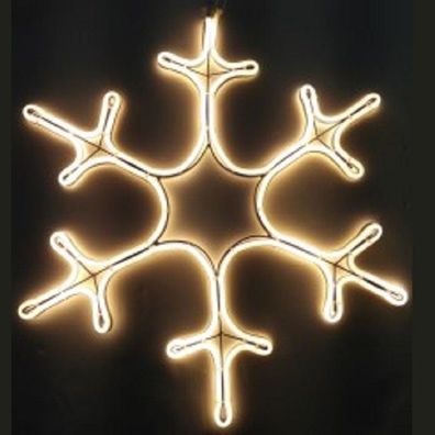 Neon LED Lichtschlauch Silhouette Schneeflocke 480 warmweiße LED 55x55cm 30506