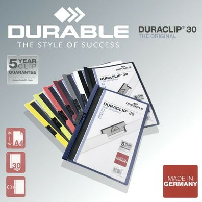 Durable "Duraclip 30 ®" Klemmhefter Bewerbungsmappe Klemmmappe
