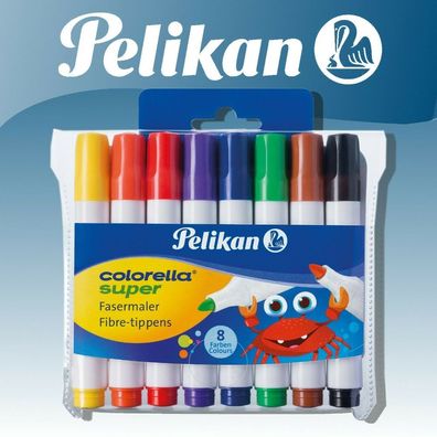 Pelikan Fasermaler Colorella® Super extra dicke Stifte Etui mit 8 Farben