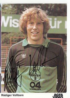 Rüdiger Vollborn Bayer Leverkusen 1982-83 Fehldruck Original Signiert + A45825