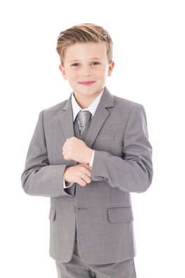 Jungen Anzug Kinderanzug Hochzeitsanzug Festanzug Kommunionanzug Taufanzug grau