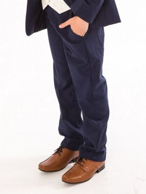 Kinder Anzughose für Jungen Kommunionhose Hochzeitshose Slim Fit Hose blau