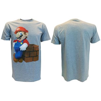 Nintendo - Mario Block Grey Melange - L - TS023153NTN-L - (Textilien / T-Shirts)