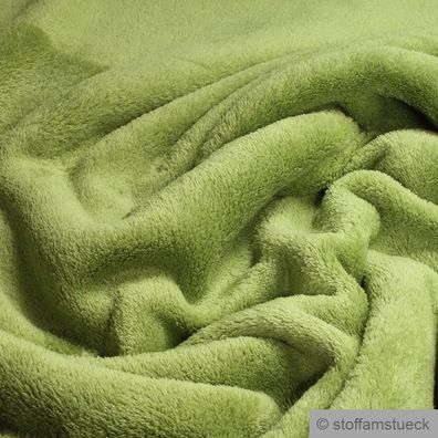 Stoff Polyester Wellness Fleece grün Kuschelfleece greenery