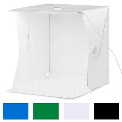 6500K LED Lichtwürfel Fotobox Fotozelt 4x Hintergründe Studioleuchte 40cm Studio