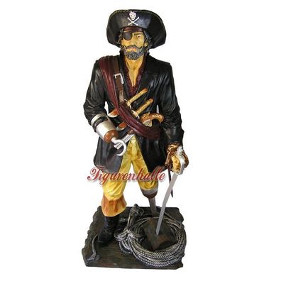 Pirat Figur Statue Dekoration Deko Seeräuber Freibäuter Piraten Schiff lebensgroß