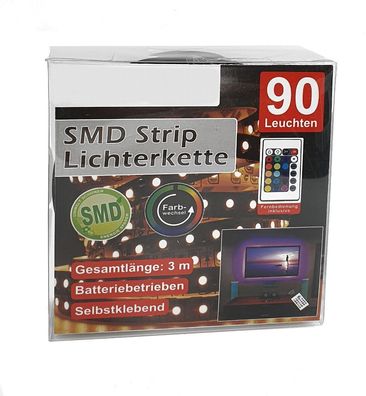 SMD Strip Lichterkette 90 Leuchten - mit Fernbedienung - LED Streifen