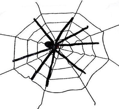 Halloween Spinne im Netz mit Funktion (1,35 Meter) Spinnennetz Deko Dekoration