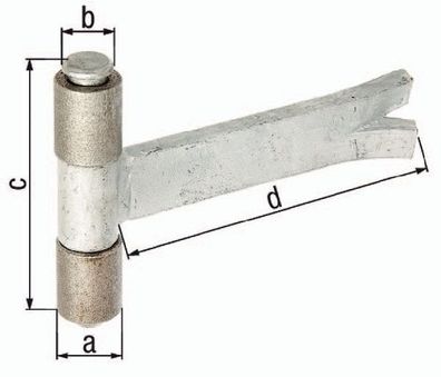 Anschweißband D.32xD.20x95x180mm Stahl roh m. Maueranker z. Einbetonieren GAH