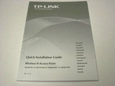 TP-LINK Handbuch Bedienungsanleitung für Router TL-WA701ND TL-WA801ND TL-WA901ND