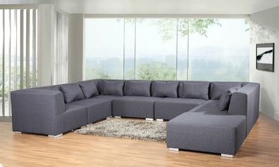 Couchgarnitur Big Sofa 8 TEILE Modulsofa Wohnlandschaft Ecksofa Polsterecke