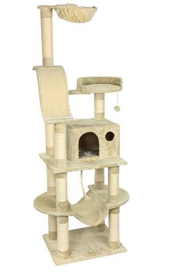 animal-design Katzen-Kratzbaum XXL beige SAMY mit Katzenspielzeug