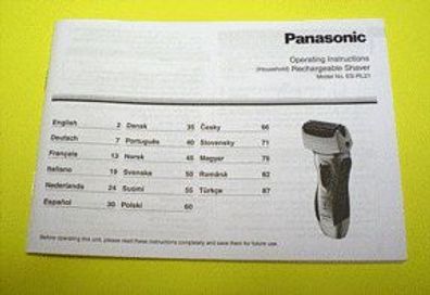Panasonic Handbuch Bedienungsanleitung Gebrauchsanweisung Rasierer ES-RL21