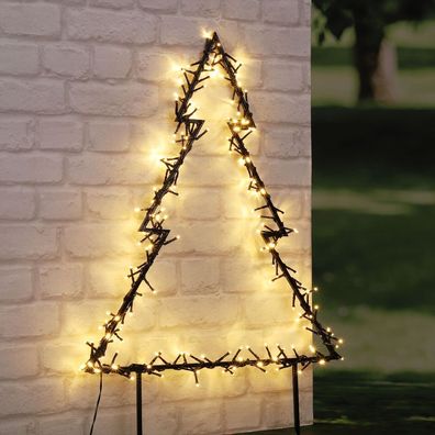 LED Gartenstecker Tanne mit 175 LED - 60x53cm - Garten Deko Weihnachtsbaum Außen