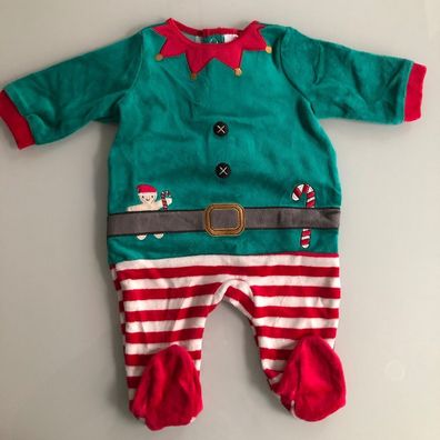 Baby Club Weihnachts Baby-Schlafanzug gestreift neu mit Etikett C&A Nikolaus