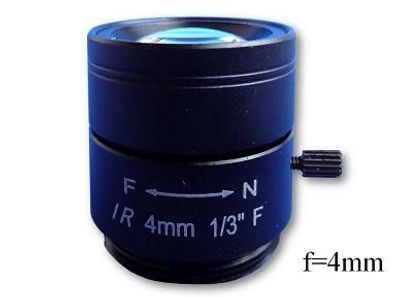 Objektiv MP4 Fixfocal, f=4mm fix iris Megapixel CS-mount für CCTV Kameras