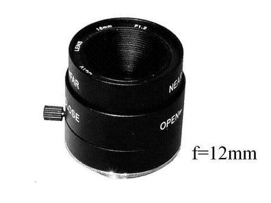 Objektiv D12, Fixfocal, f=12mm, manuelle iris, CS-mount
