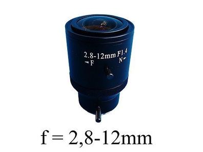 Objektiv G2812, Variofocal, f=2,8-12mm, manual iris, CS-Mount für CCTV