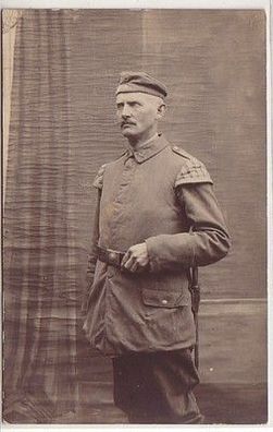 59461 Foto Ak sächsischer Soldat mit Schwalbennestern um 1915