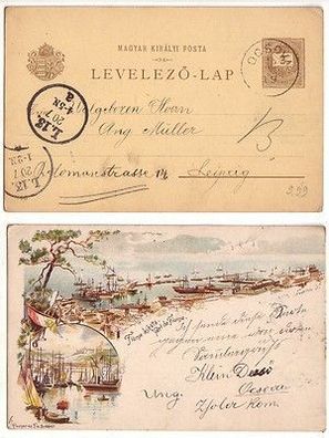 56877 Ganzsachen Ak Lithographie Fiume Rijeka 1898