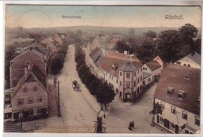 58491 Ak Wilsdruff Bahnhofstrasse mit Bäckerei 1913