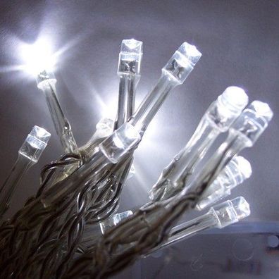 LED Lichterkette 100er kaltweiß Kabel transparent 10m aussen BA11691