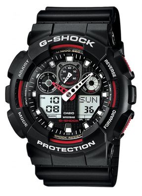Casio G-Shock Herrenuhr ana-digi schwarz/ rot GA-100-1A4ER