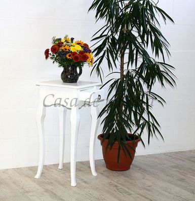 Massivholz Beistelltisch 80cm weiß NEU Telefontisch Blumentisch Blumenhocker Ecktisch